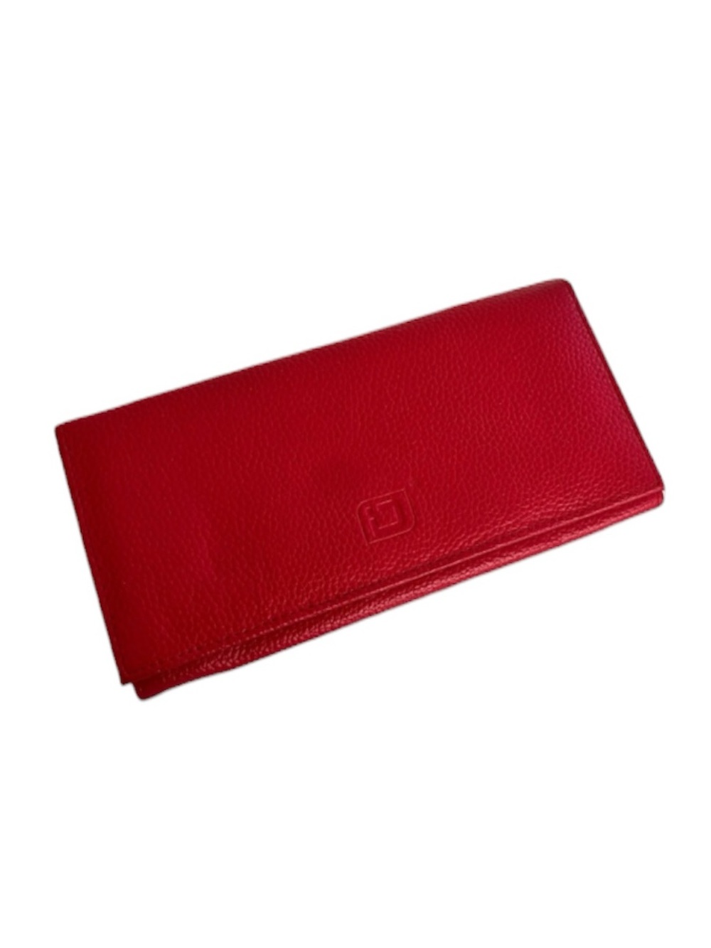Textured Red Wallet with Snap Closure and Zippered Pockets